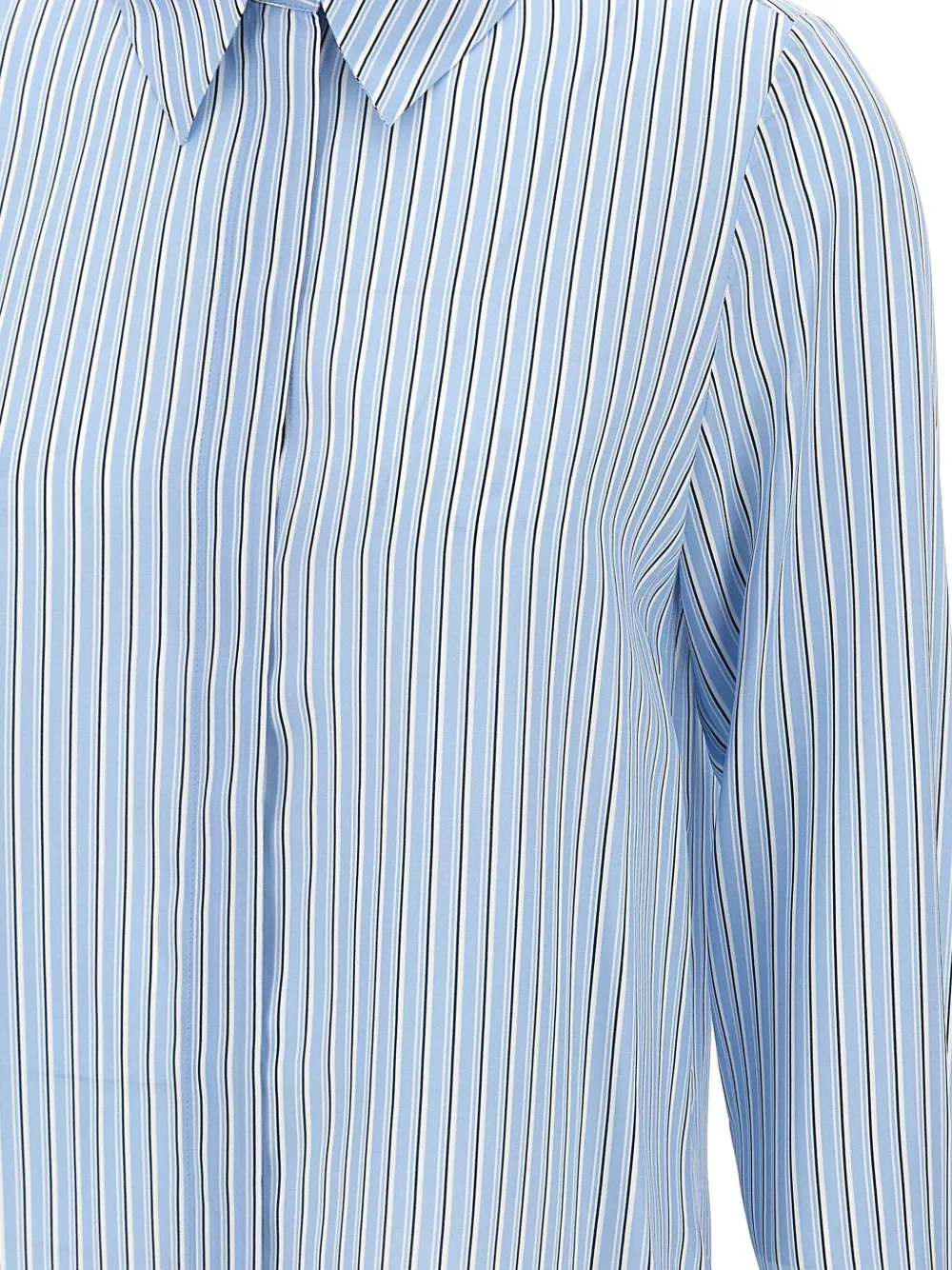 Max Mara Nola Striped-pattern Button Shirt In Blue