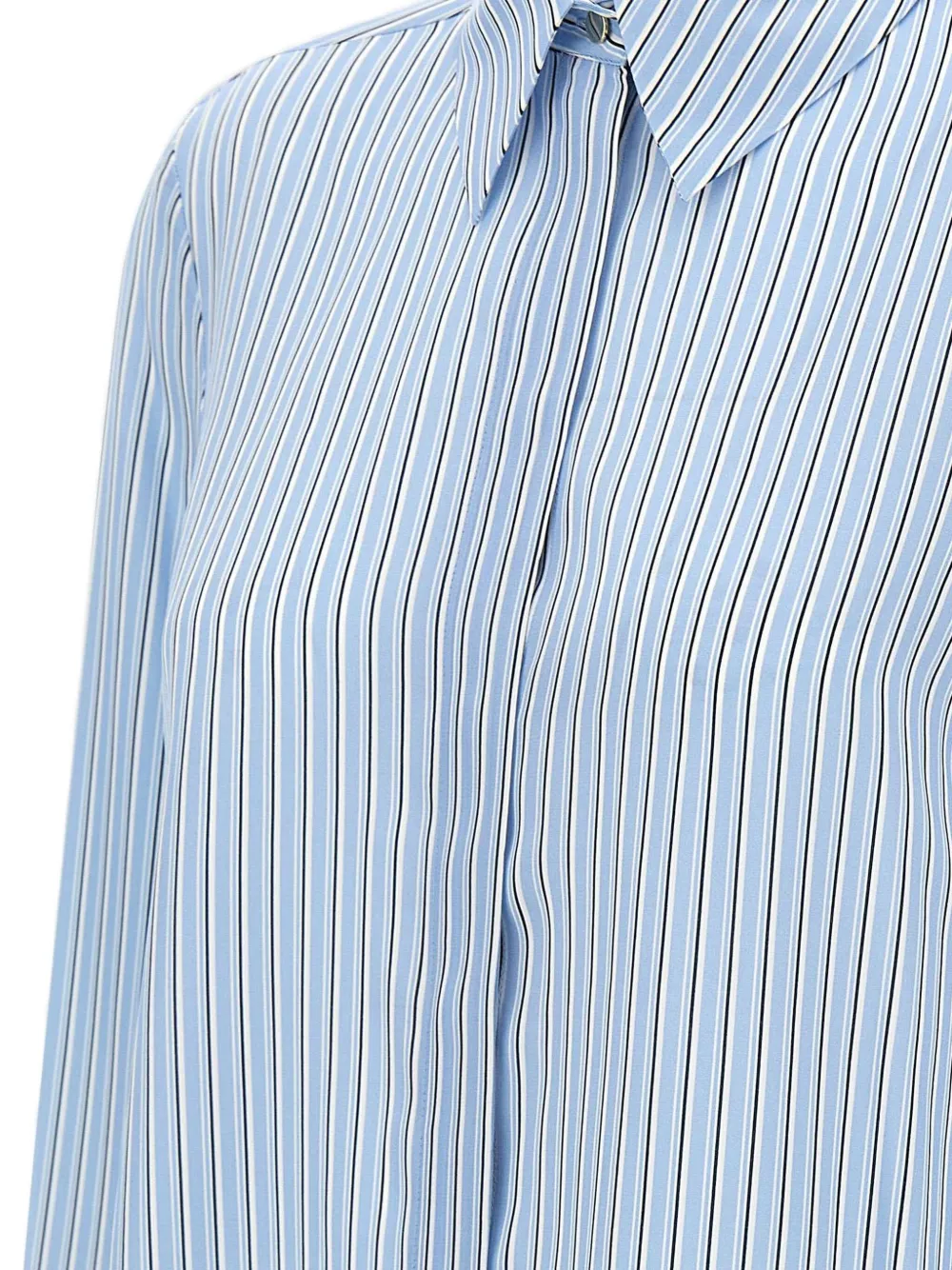 Max Mara Nola Striped-pattern Button Shirt In Blue