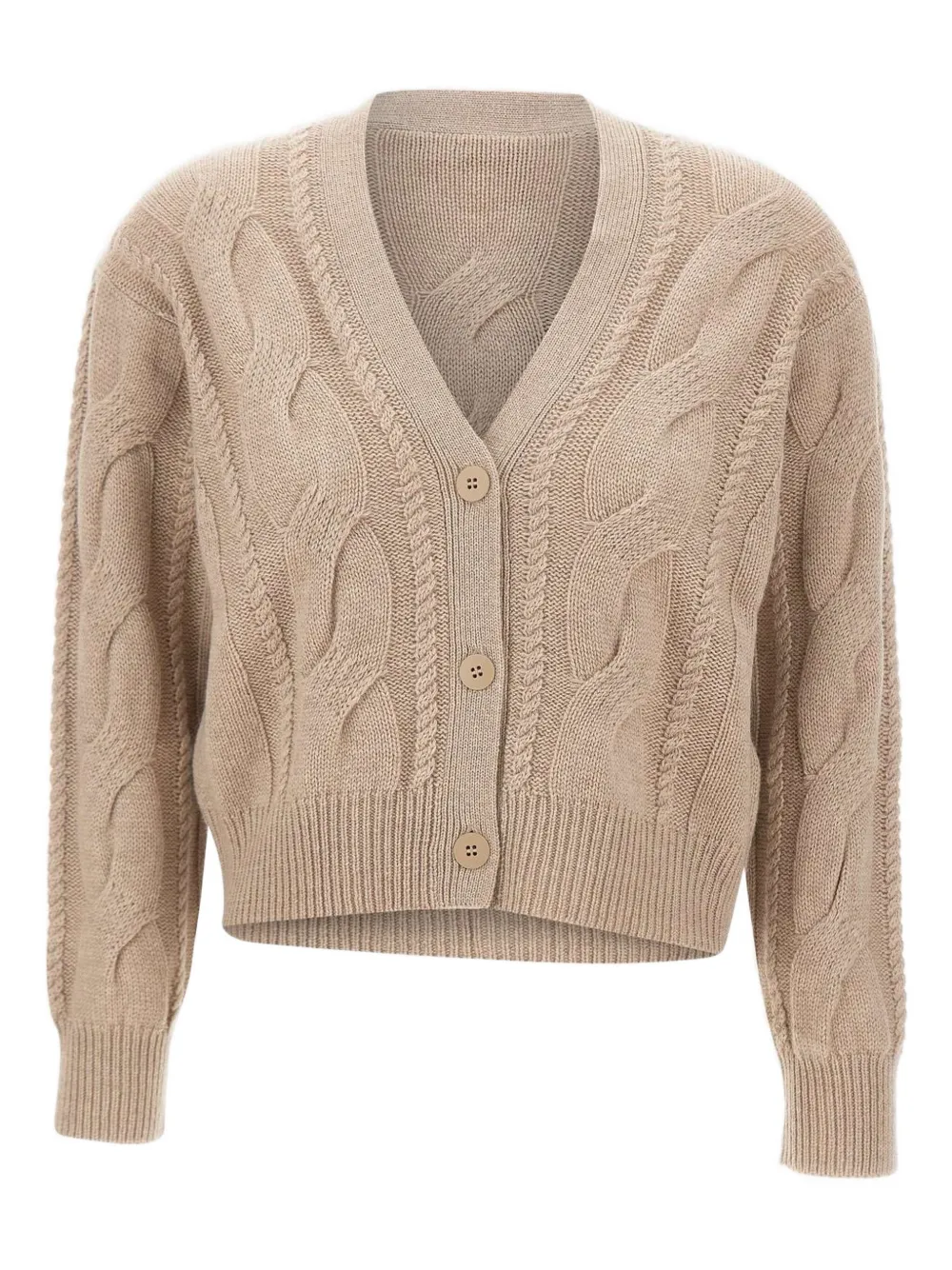 Max Mara Aladino cable-knit buttoned cardigan - ニュートラル Max Mara Aladino cable-knit buttoned cardigan - ニュートラル