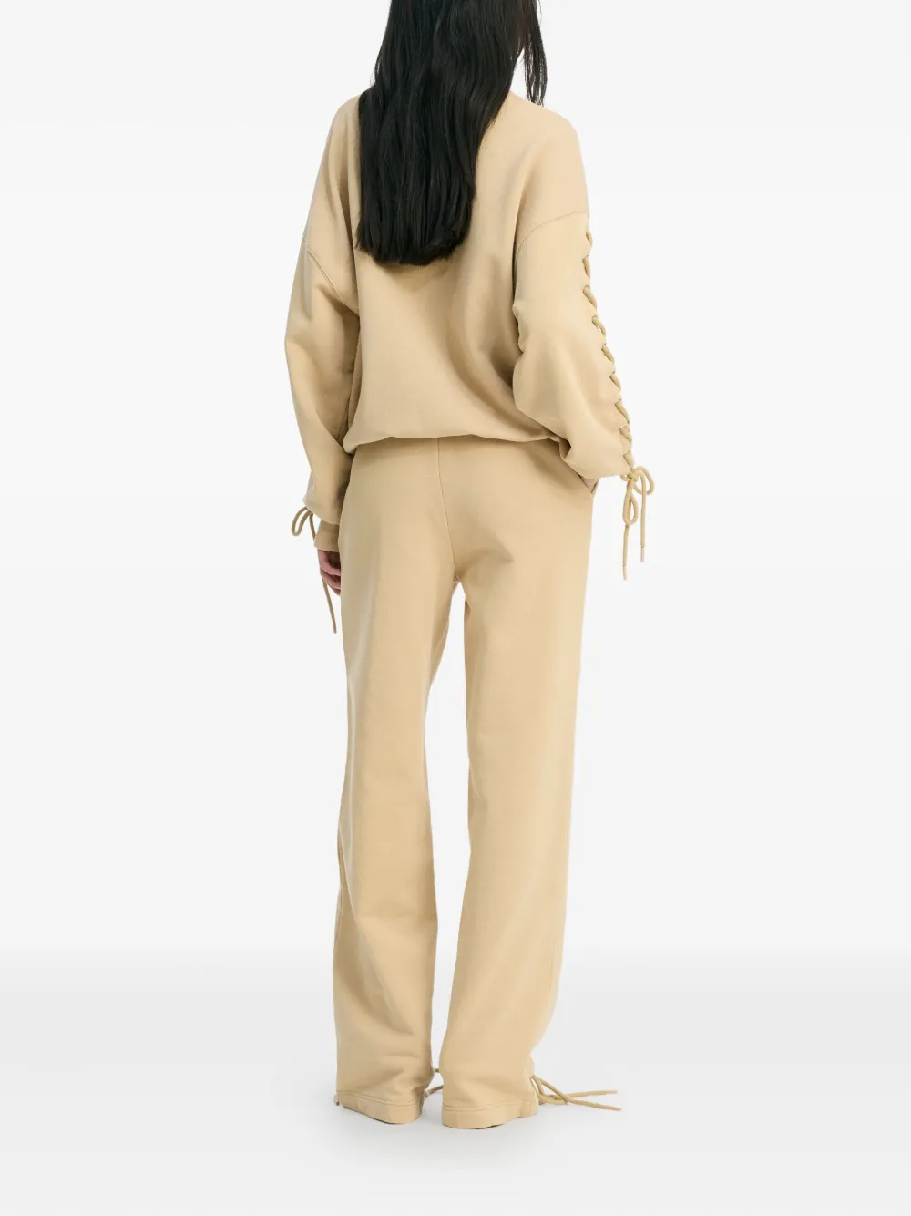 Rotate Birger Christensen Lace-up Track Pants In Neutral