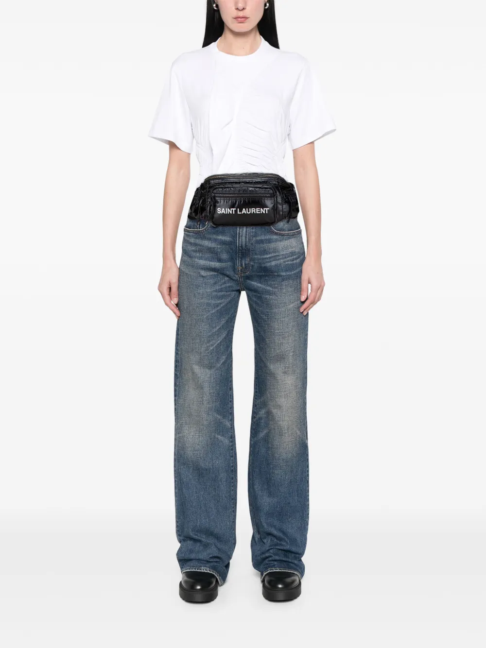 Pre-owned Saint Laurent 2021 Nylon Nuxx Belt Bag In Black