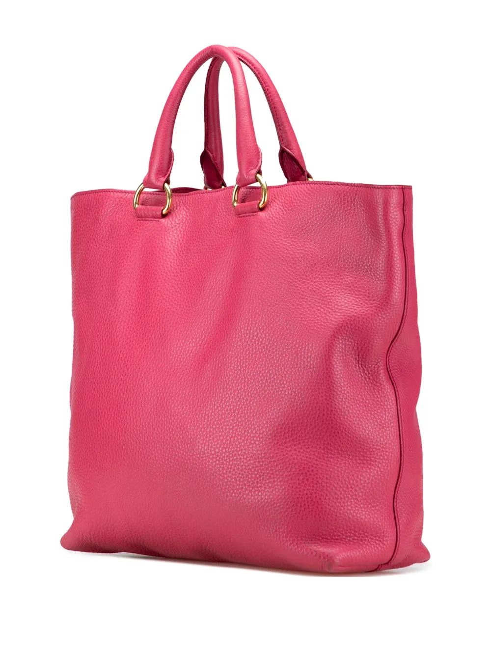 Pre-owned Prada 2013-2025 Vitello Daino Open Convertible Tote Satchel In Pink