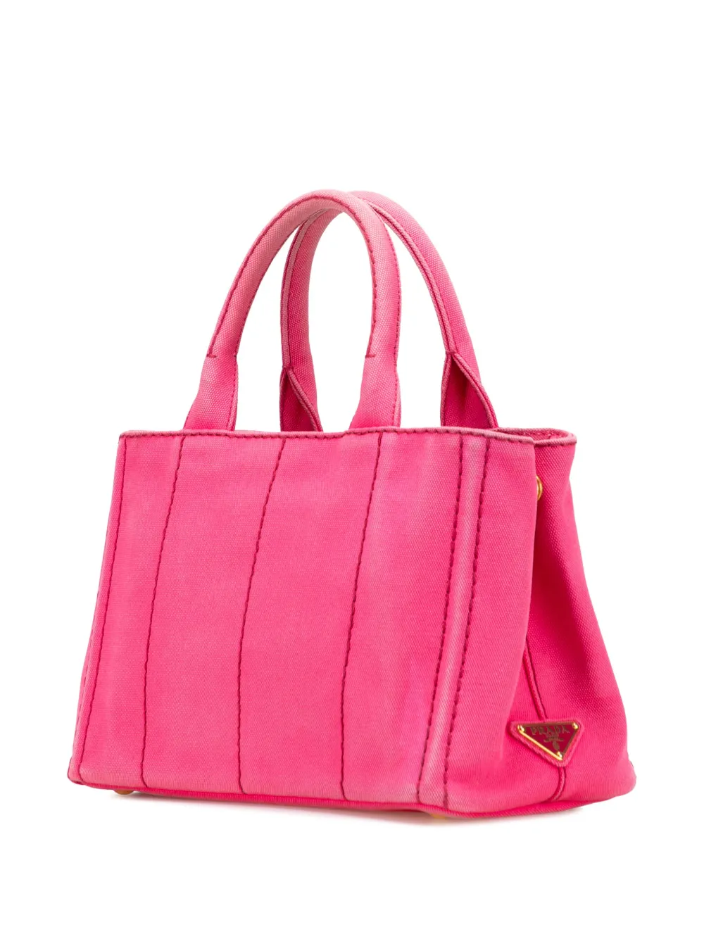 Pre-owned Prada 2013-2025 Small Canvas Canapa Logo Satchel In Pink