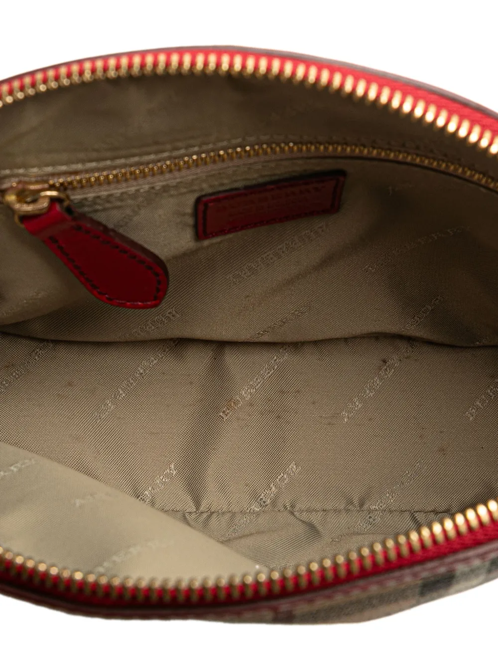 Pre-owned Burberry 2000-2017 Haymarket Check Coated Canvas Crossbody Bag In Brown