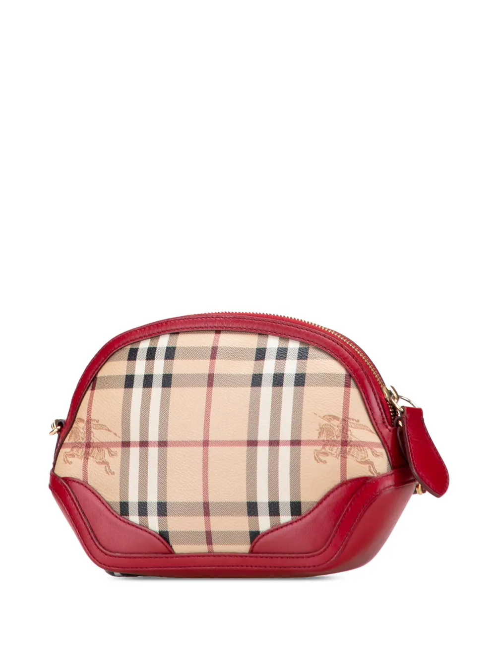 Pre-owned Burberry 2000-2017 Haymarket Check Coated Canvas Crossbody Bag In Brown