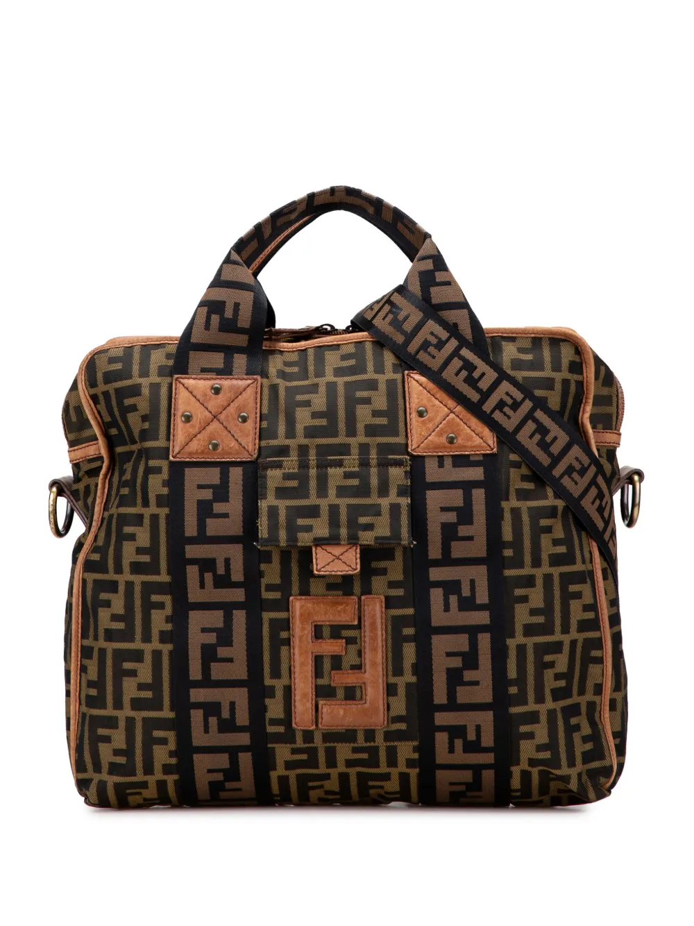 Fendi Pre-Owned 2000-2010 Zucca Canvas FF satchel - ブラウン Fendi Pre-Owned 2000-2010 Zucca Canvas FF satchel - ブラウン