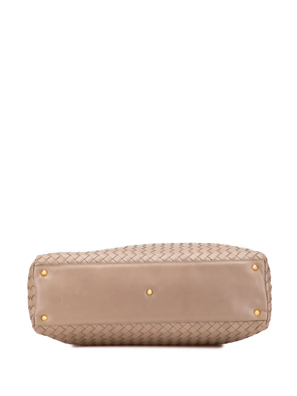 Pre-owned Bottega Veneta 20th Century Nappa Intrecciato Top Handle Satchel In Brown