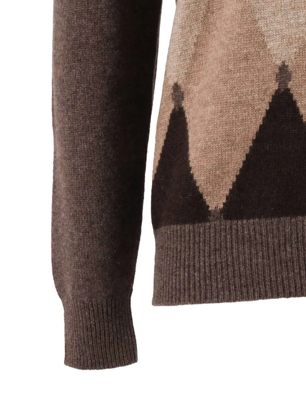 Ballantyne Trui met diamantpatroon en ronde hals Bruin