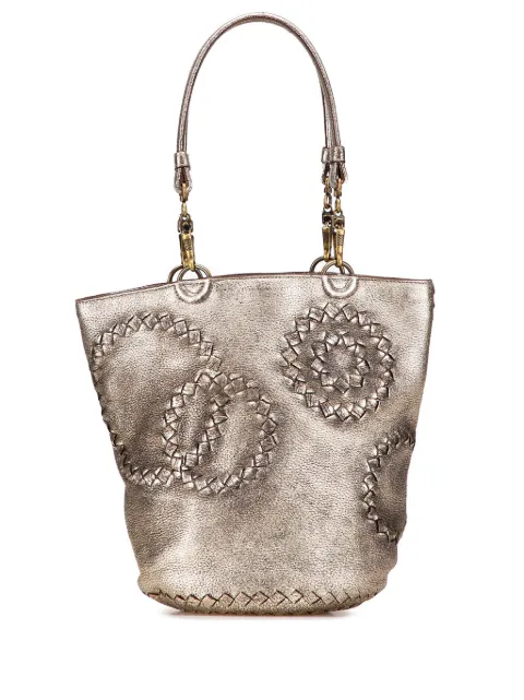 Bottega Veneta Pre-Owned 2007 Small Metallic Intrecciato Trimmed Cervo bucket bag