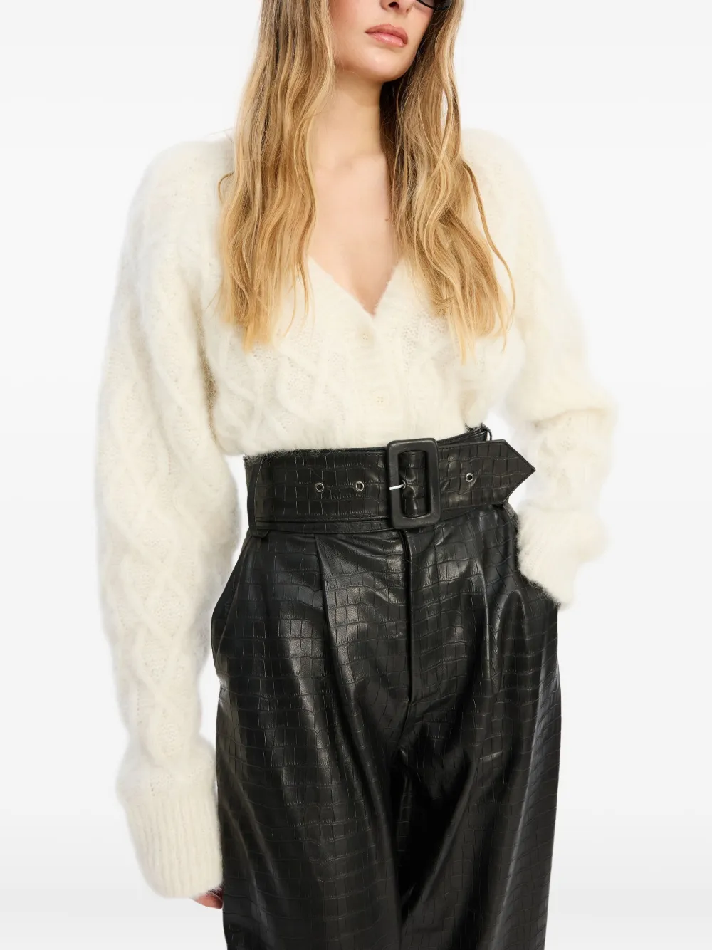 Rotate Birger Christensen V-neck Cardigan In White
