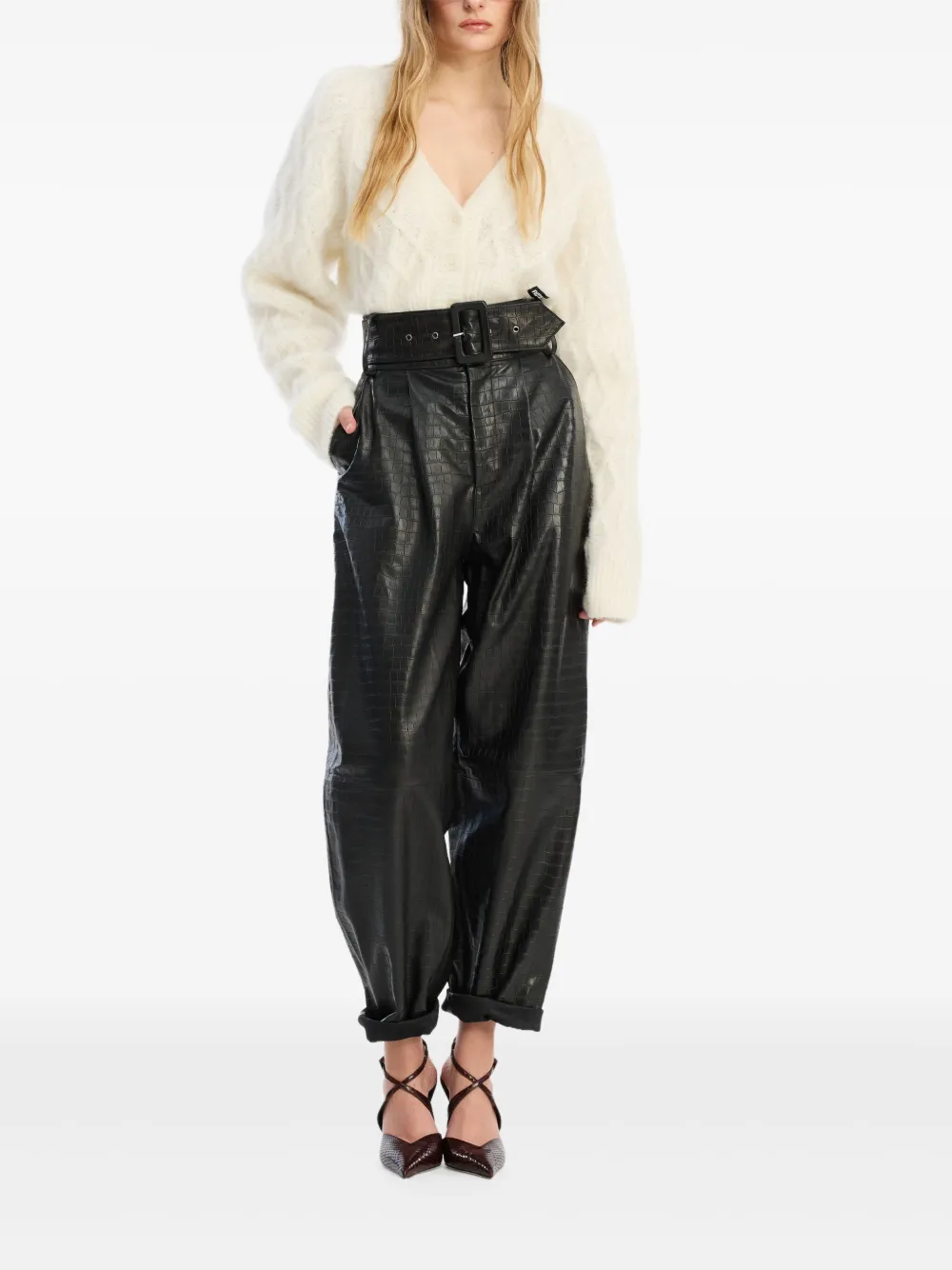 Rotate Birger Christensen V-neck Cardigan In White