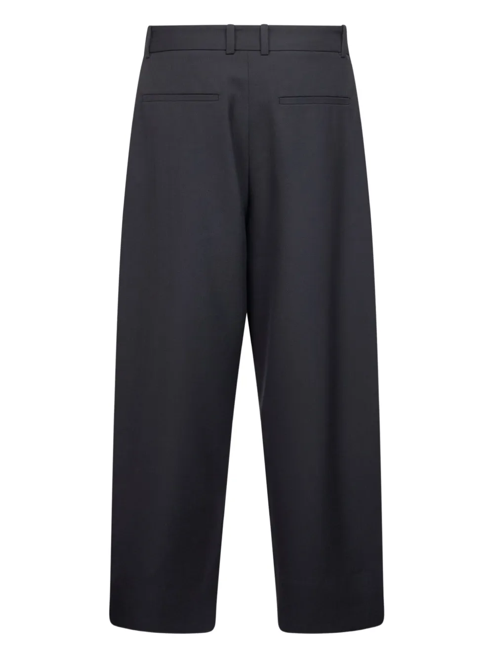 Studio Nicholson Grey Technical Wool Line Double-pleat Trousers In Black