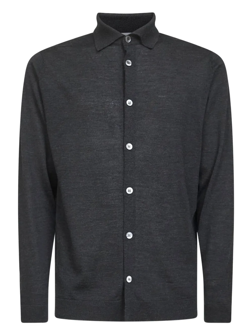 Lardini long-sleeve virgin-wool shirt | Black | Image 1