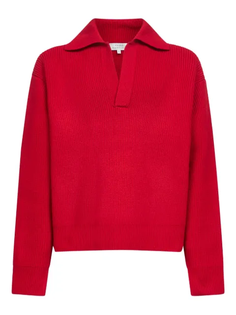 Studio Nicholson Nash ribbed open polo collar sweater