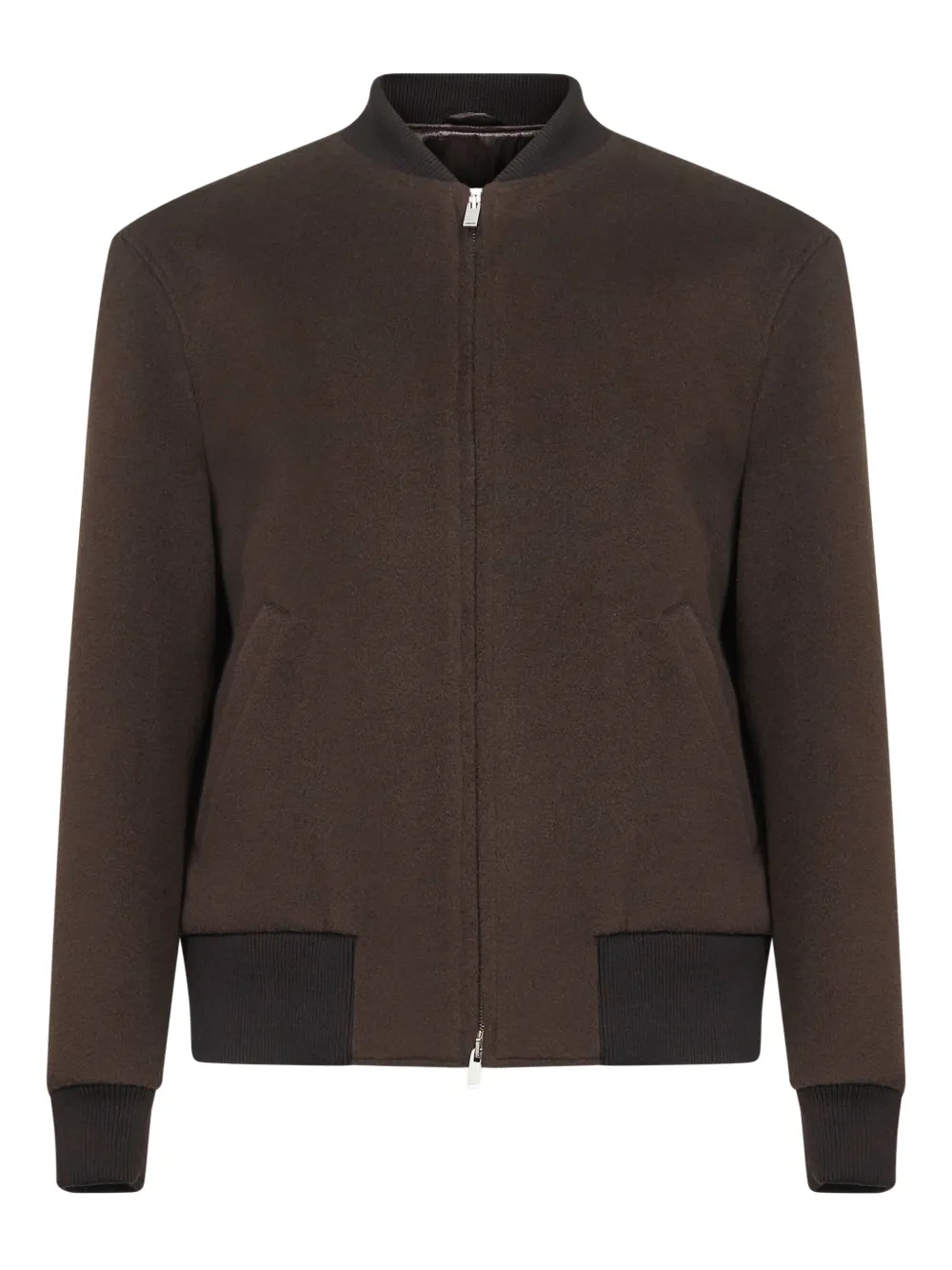 Lardini virgin wool zip-up bomber jacket | Brown | Image 1