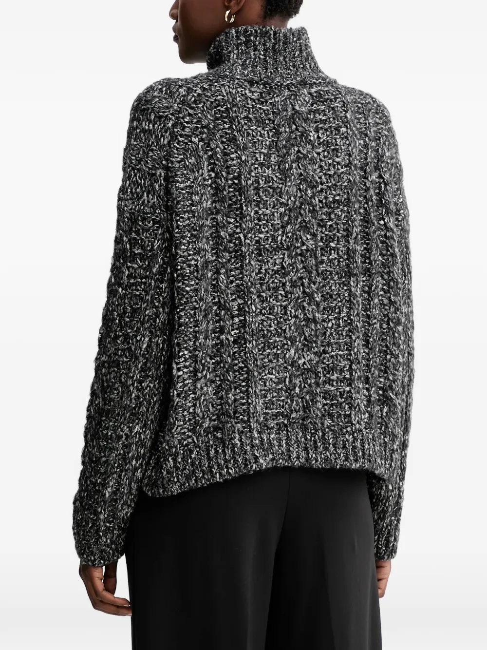 Marc O'polo Cable-knit Roll-neck Sweater In Gray