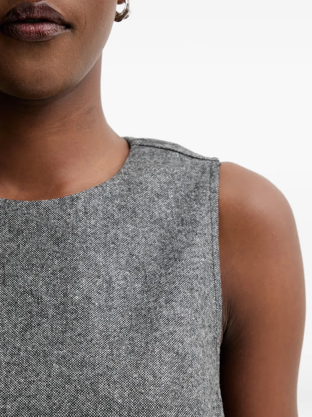 Marc O'Polo Mouwloze mini-jurk met ronde hals Grijs