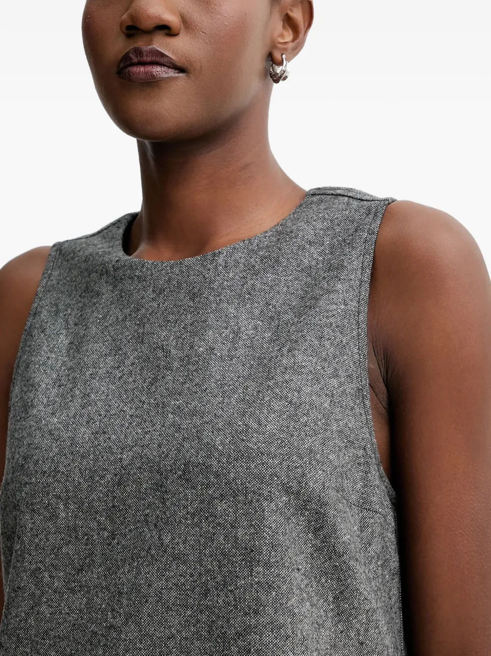 Marc O'Polo Mouwloze mini-jurk met ronde hals Grijs