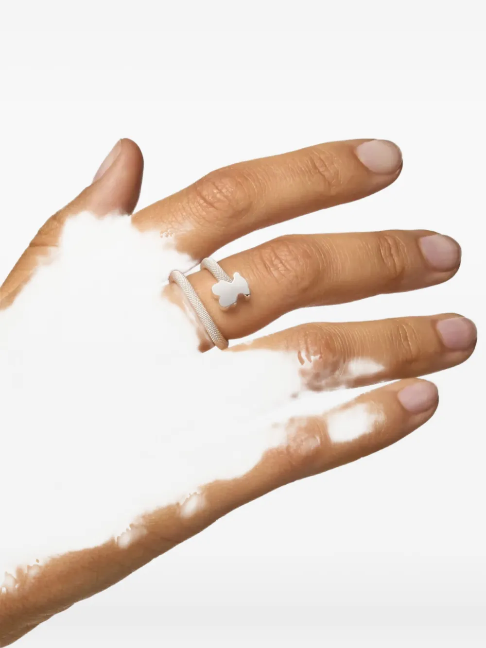 Tous Icon Mesh Ring In Silver