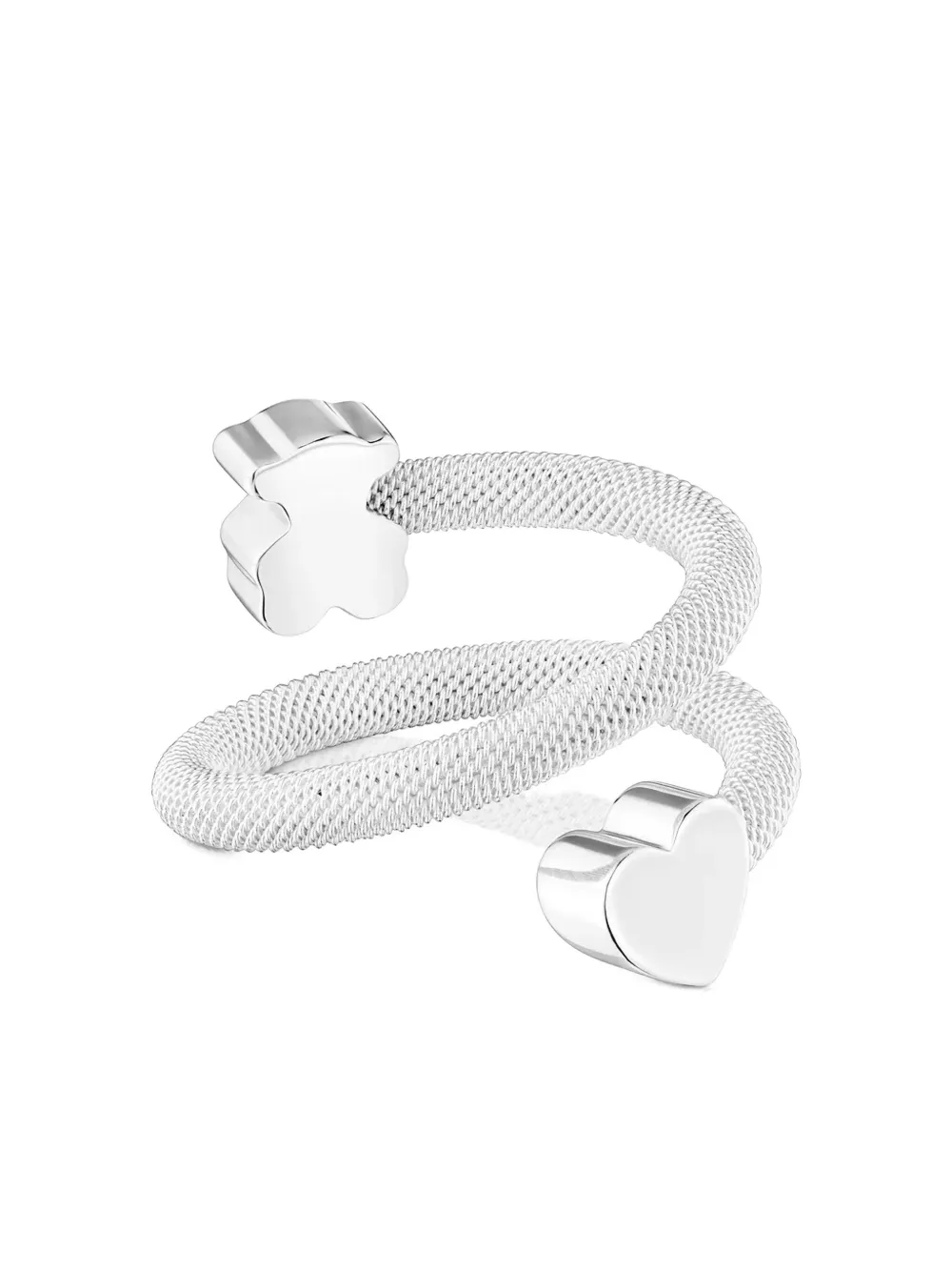 Tous Icon Mesh Ring In Silver