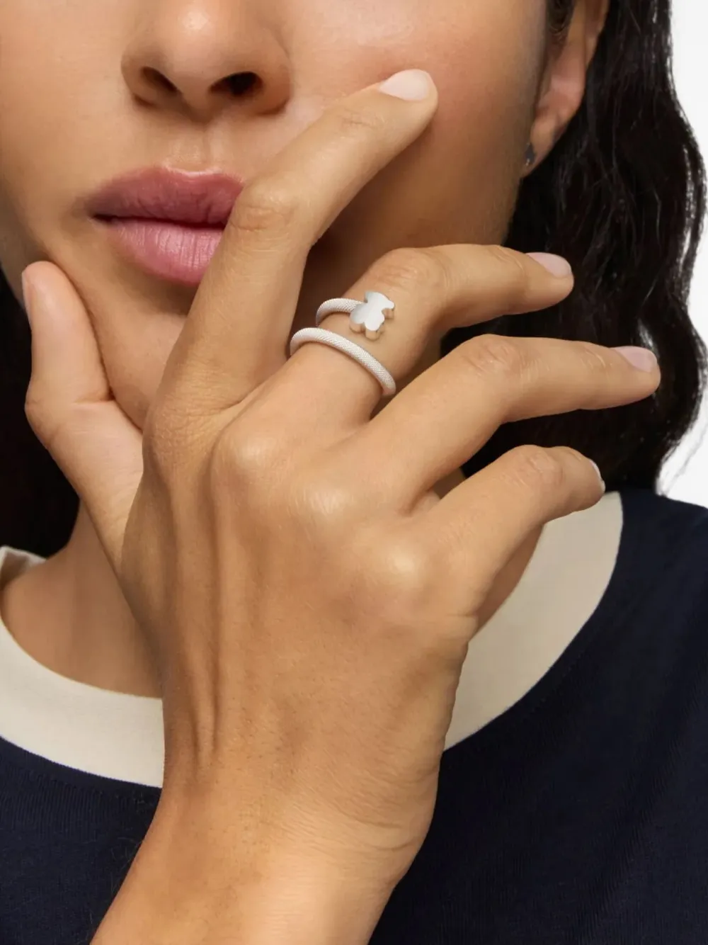 Tous Icon Mesh Ring In Silver