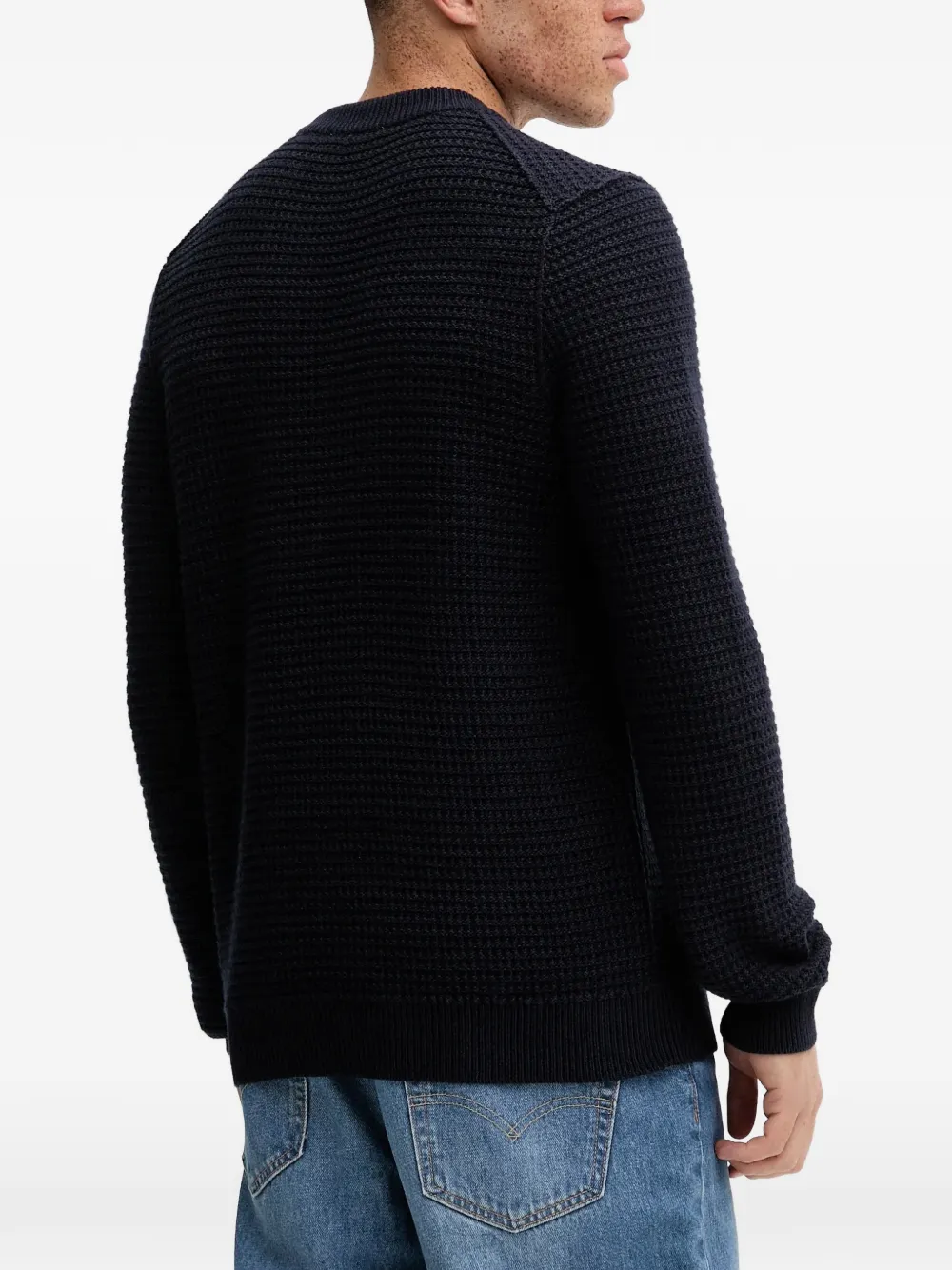  Marc O'polo Waffle-pattern Sweatshirt - Blue 