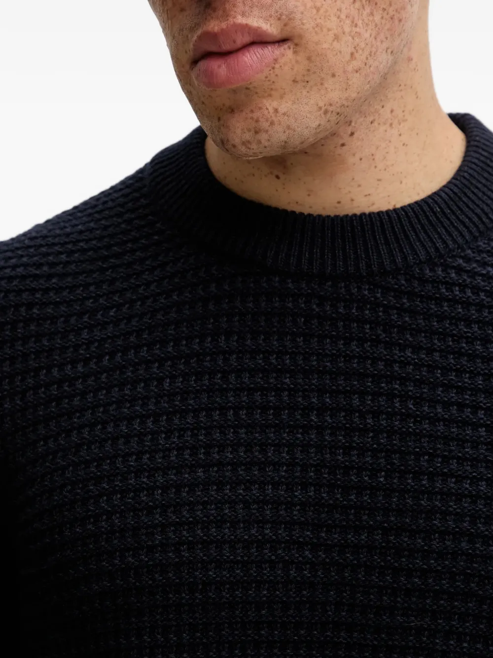 Marc O'Polo Sweater met wafelpatroon Blauw
