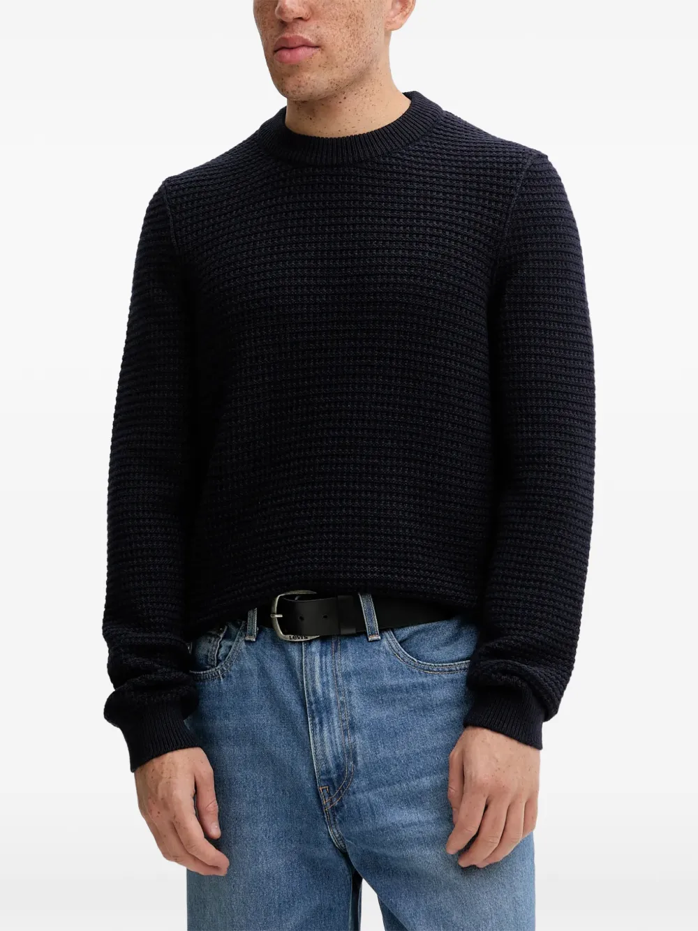 Marc O'Polo waffle-pattern sweatshirt | bleu | Image 1