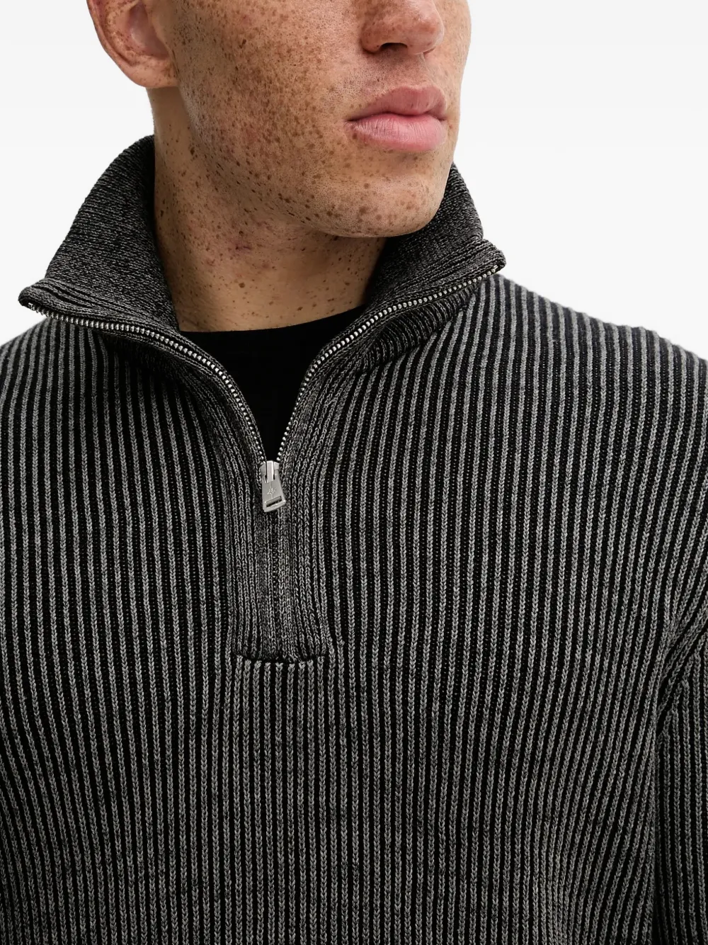 Marc O'Polo Trui met halve rits Grijs