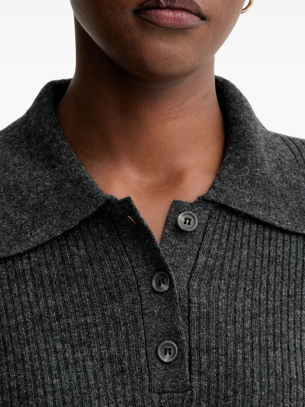 Marc O'polo Button Collared Midi Dress In Black