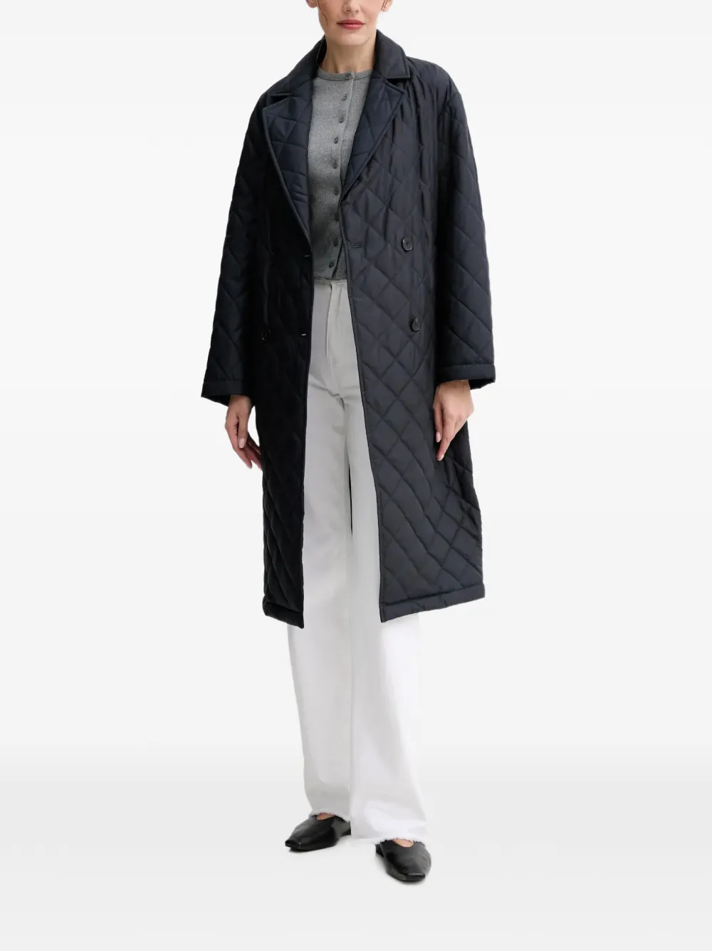  Marc O'polo Quilted Belted Coat - Blue 