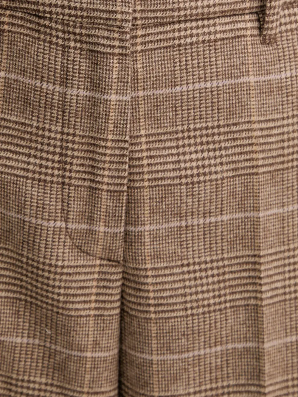 Marc O'polo Check Palazzo Pants In Brown