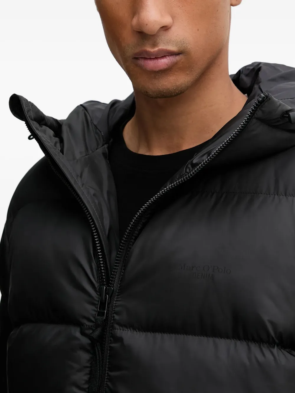 Marc O'polo Zip-fastening Hooded Jacket In Black
