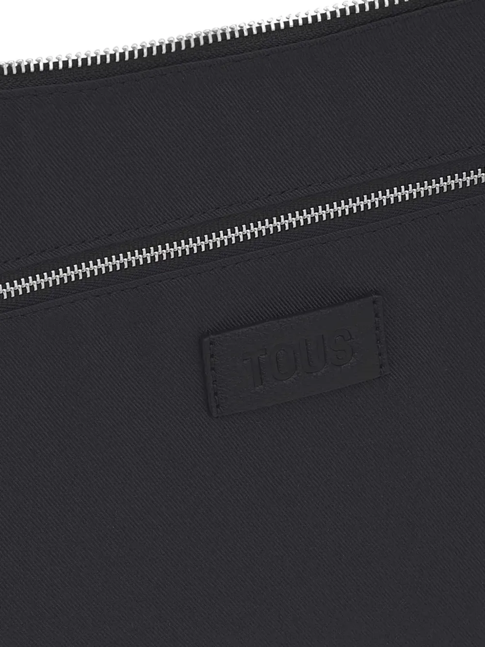 Tous Embossed Zipped Shoulder Bag In Black
