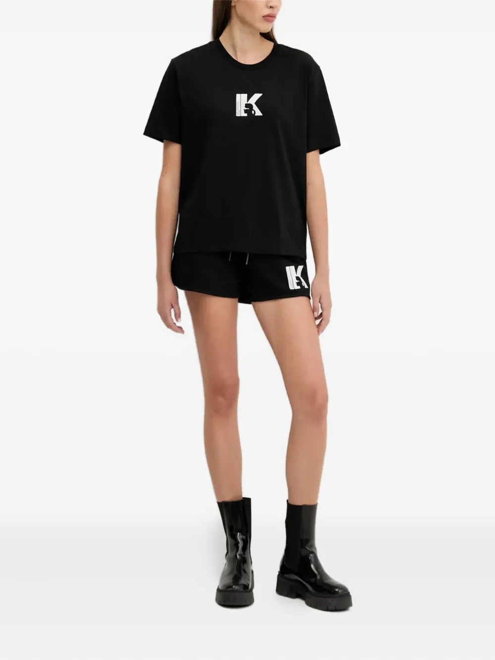 Karl Lagerfeld Jeans Drawstring-waist Shorts In Black