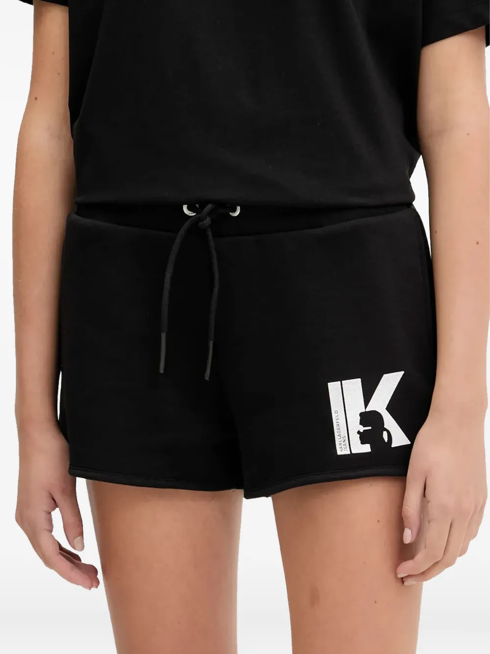 Karl Lagerfeld Jeans Drawstring-waist Shorts In Black