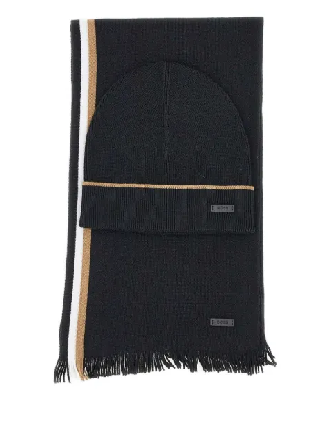 BOSS stripe-detail hat set