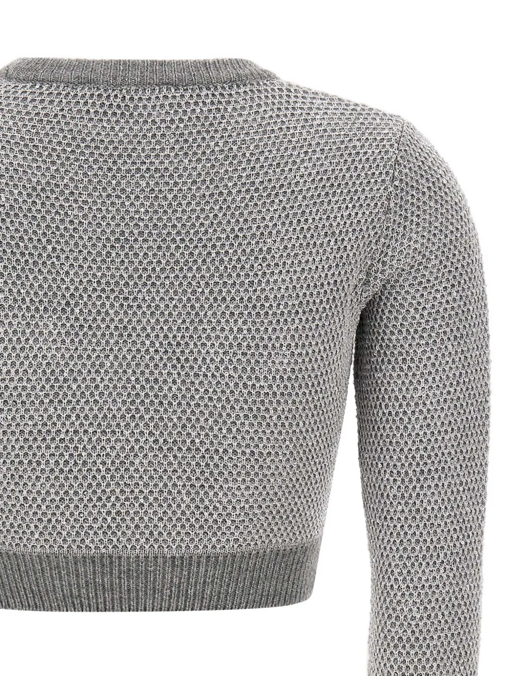 Elisabetta Franchi Sequinned Knitted Sweater In Gray