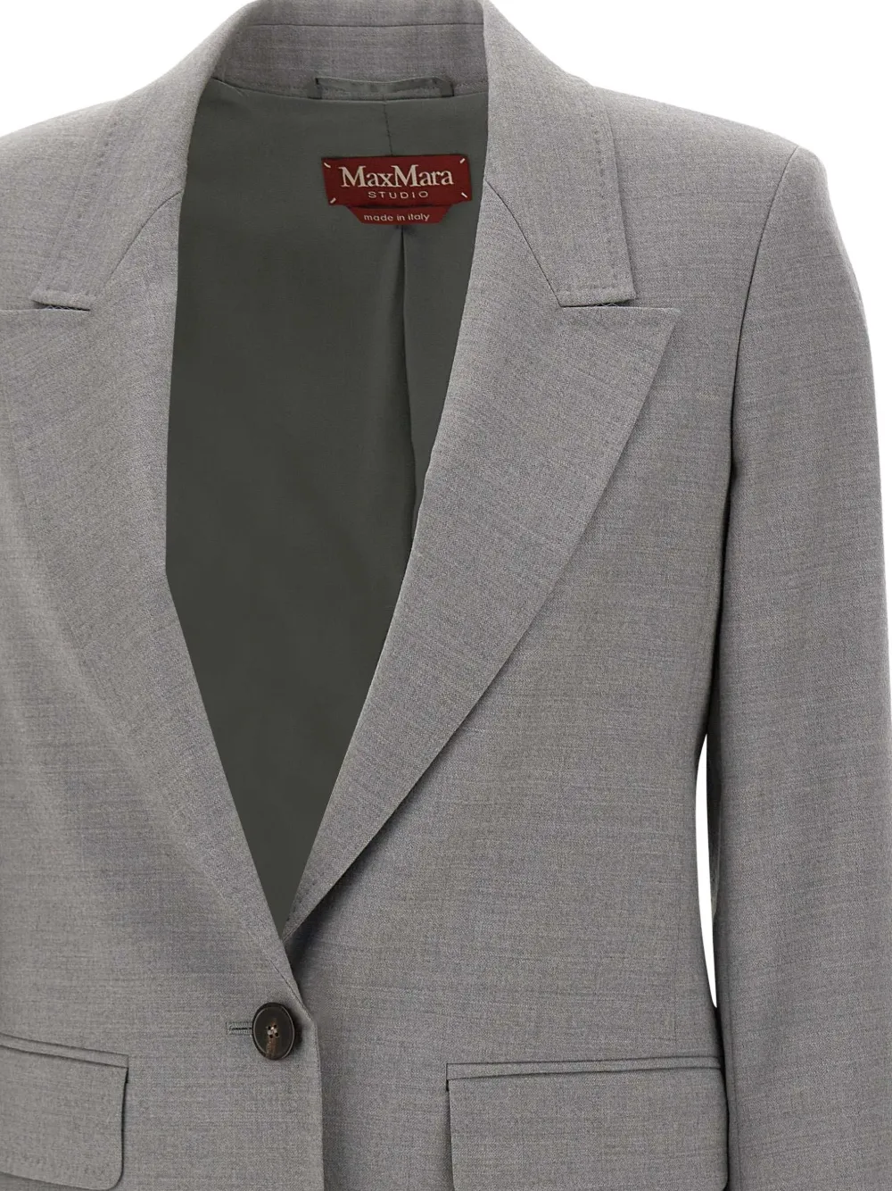 Max Mara Bolsena Single-breasted Blazer In Gray