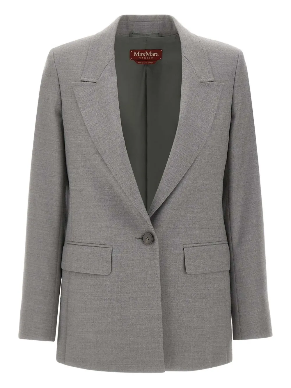 Max Mara Bolsena Single-breasted Blazer In Gray
