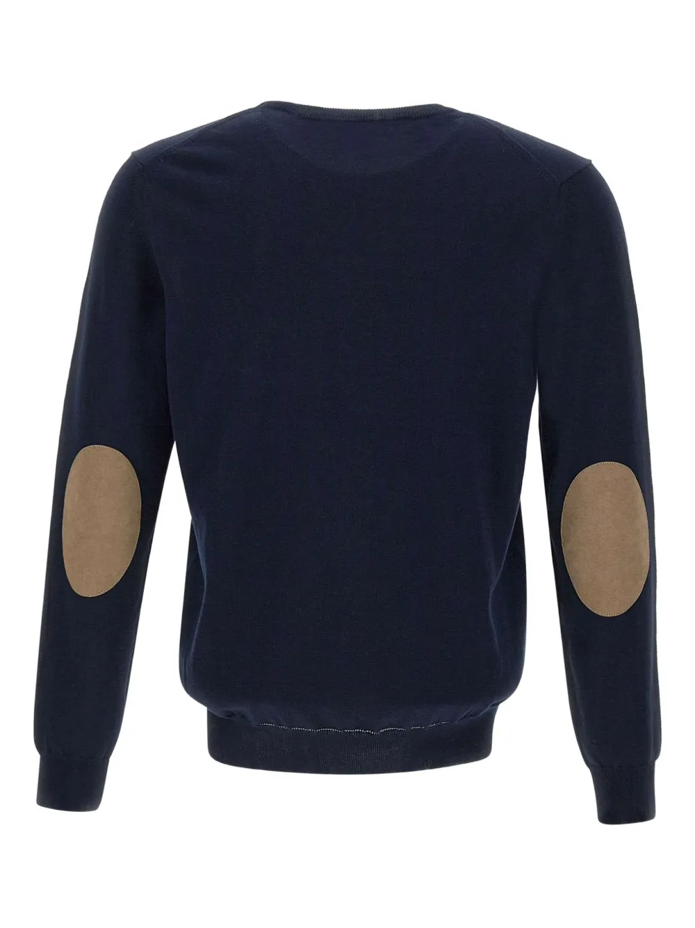 Kangra Cashmere Elbow Patch Sweater In Blue