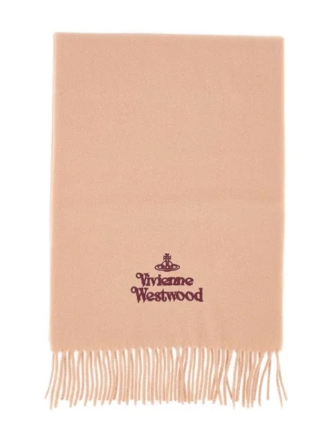 Vivienne Westwood fringed logo-embroidered scarf