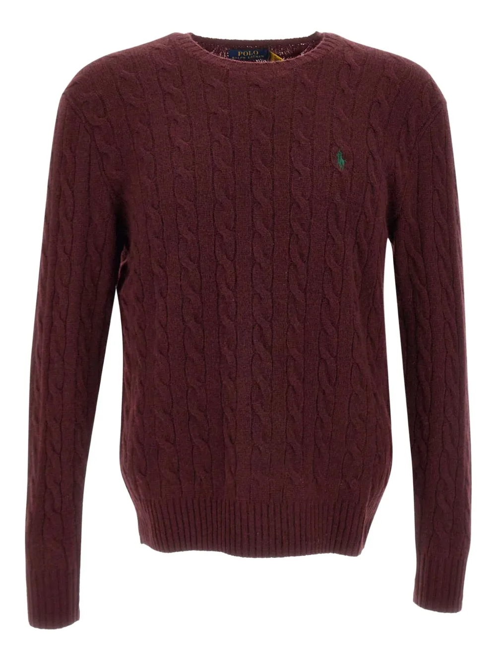 Polo Ralph Lauren Wool And Cashmere Cable Knit Sweater In Burgundy