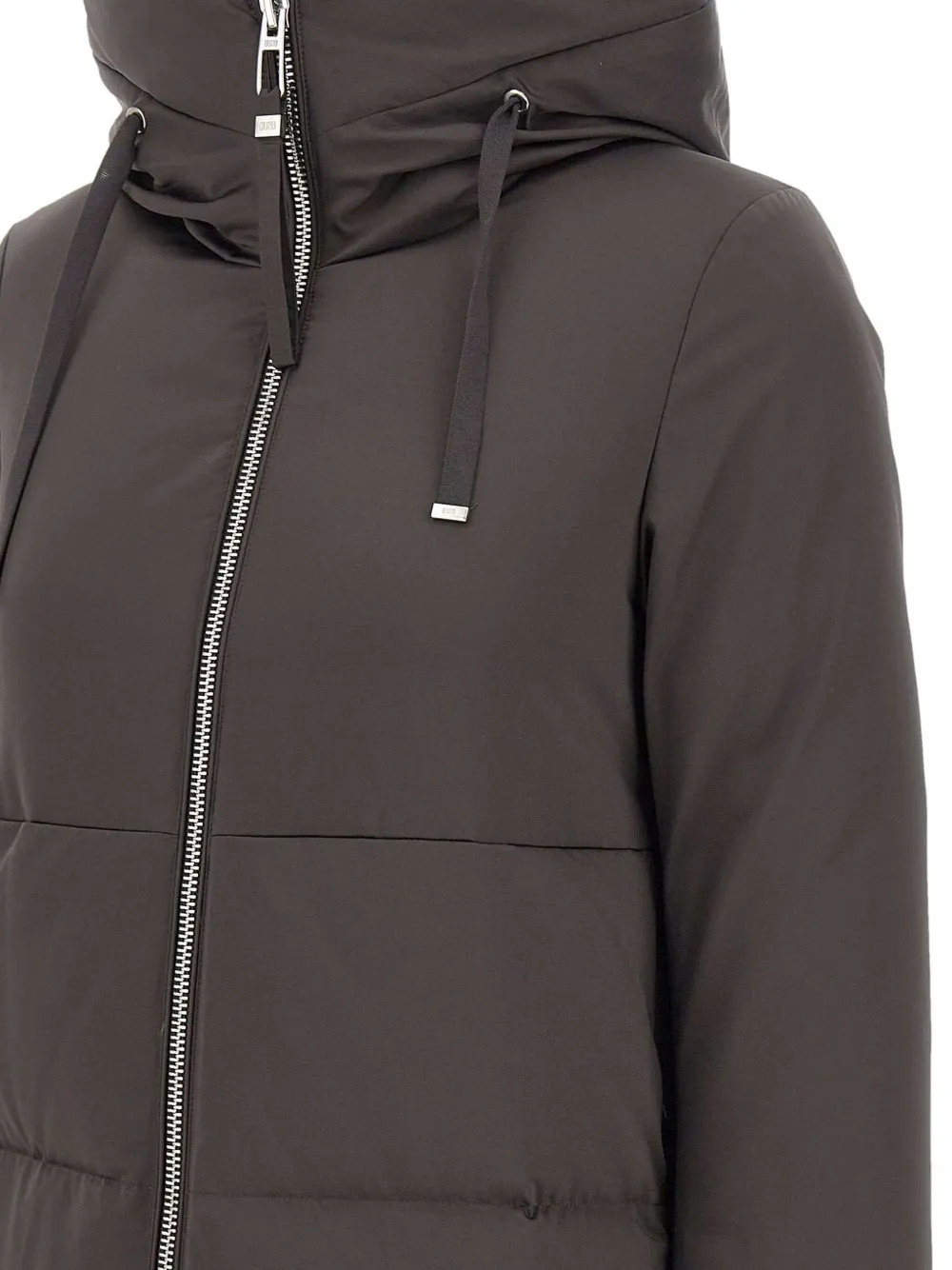 Duno Hooded Zip-fastening Coat In Brown