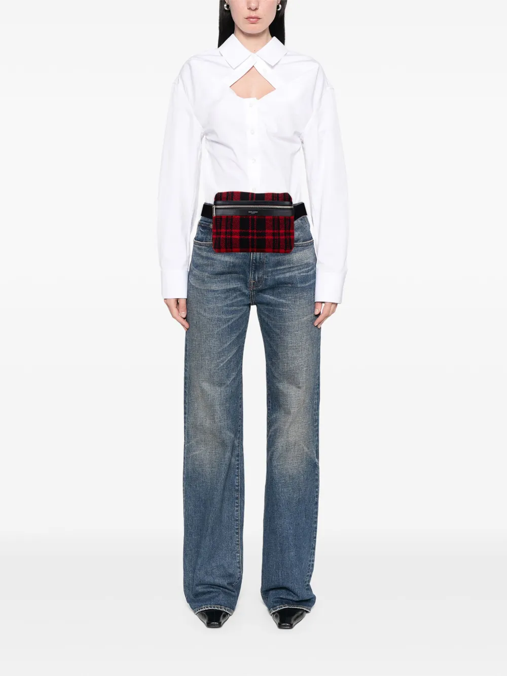 Saint Laurent Pre-Owned 2020 Wool Tartan City belt bag | Pre-Owned | Image 2