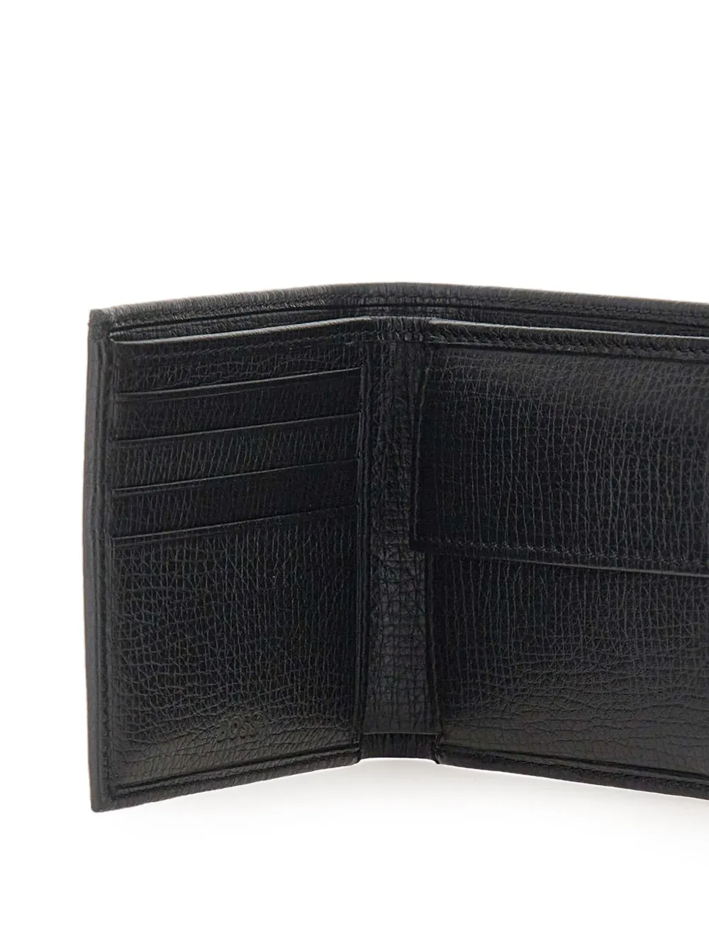 BOSS Leren portemonnee Zwart