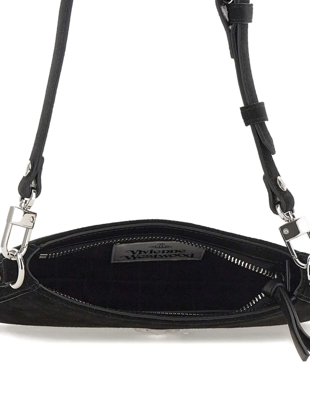 Vivienne Westwood Tasha Shoulder Phone Bag Leather Black In Black