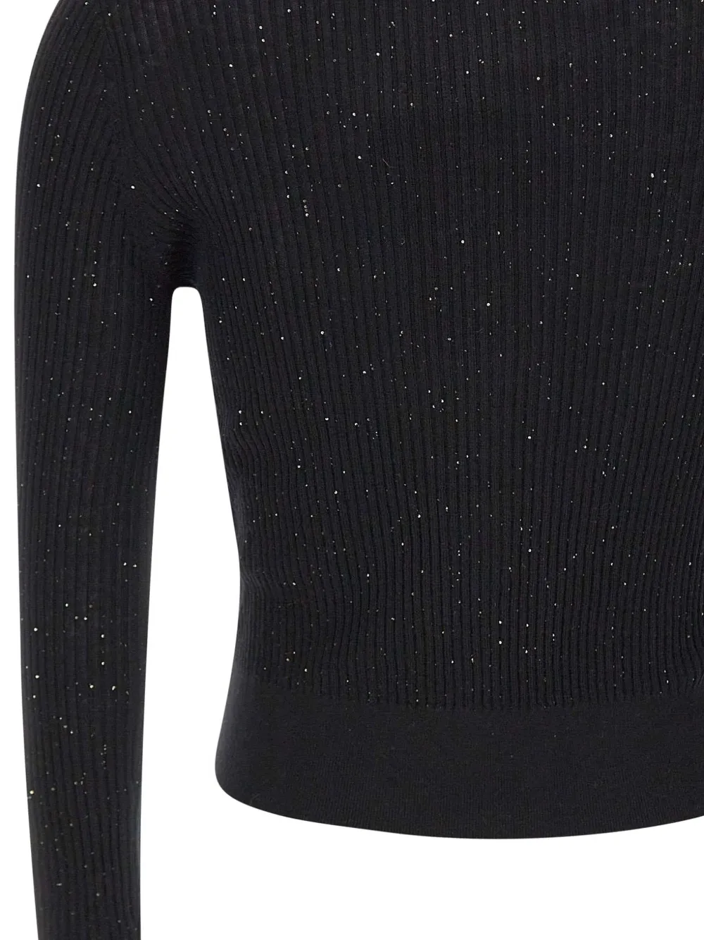 Max Mara Sequin Ribbed Cardigan In Black