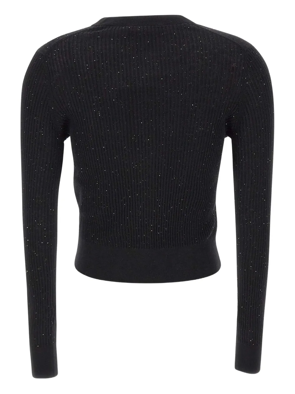 Max Mara Sequin Ribbed Cardigan In Black