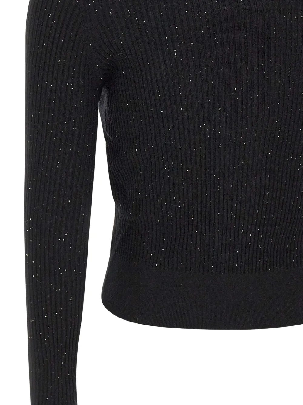 Max Mara Sequin Ribbed Cardigan In Black